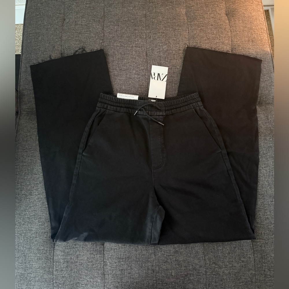 ZARA Unisex Wide Leg Black Pants
